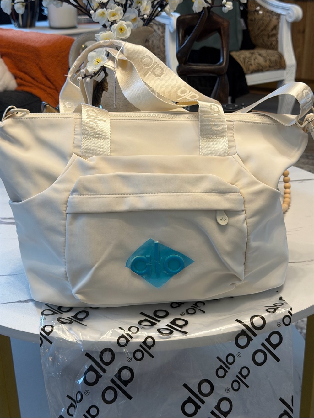 ALO Yoga Shoulder/Crossbody Cream Bag
